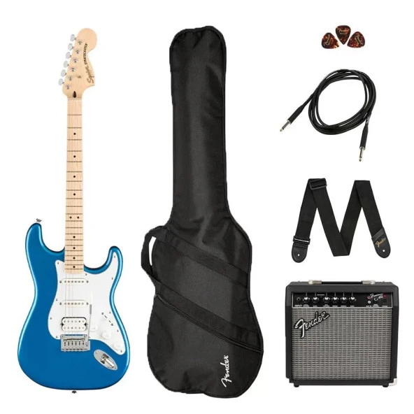 Squier Affinity Stratocaster Hss Akçaağaç Klavye Lake Placid Blue 15g Elektro Gitar Seti