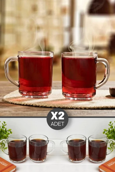 2'li Pub Kulplu Kupa Meşrubat Su Bardağı Kokteyl Sunum Cam Bardak 250 ml.