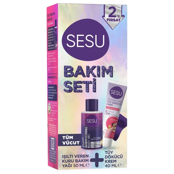 Sesu Tüy Dökücü krem Ve Yağ Krem 40 ml Yağ 50 ml Hassas Cilt