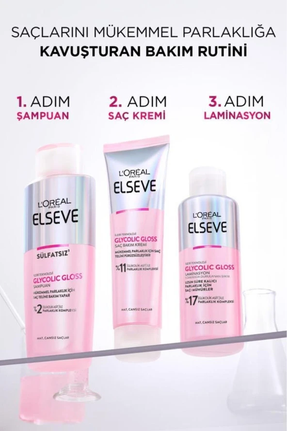 Loreal Elseve Glycolic Gloss Parlaklığı Saça Mühürleyen Laminasyon 5 Dakikada Durulanan Bakım 200ml - 8