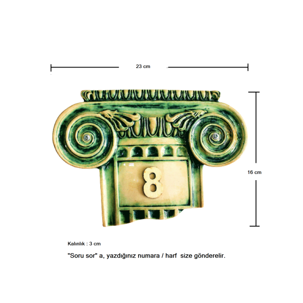 Kapı, Oda Numarası, yükseklik 16, Genişlik 23,derinlik 3 Cm. - 2