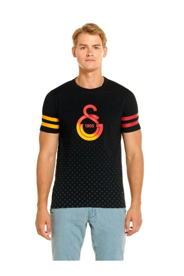 Galatasaray Orijinal Logo Baskılı Siyah T-Shirt Gs Aslan Baskılı Hediyelik Ahşap Kutulu - 2