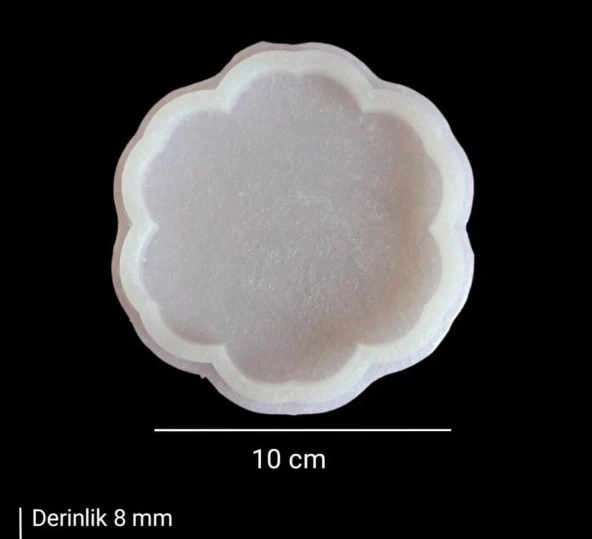 10cm - Çiçek Model Bardak Altı Kalıbı