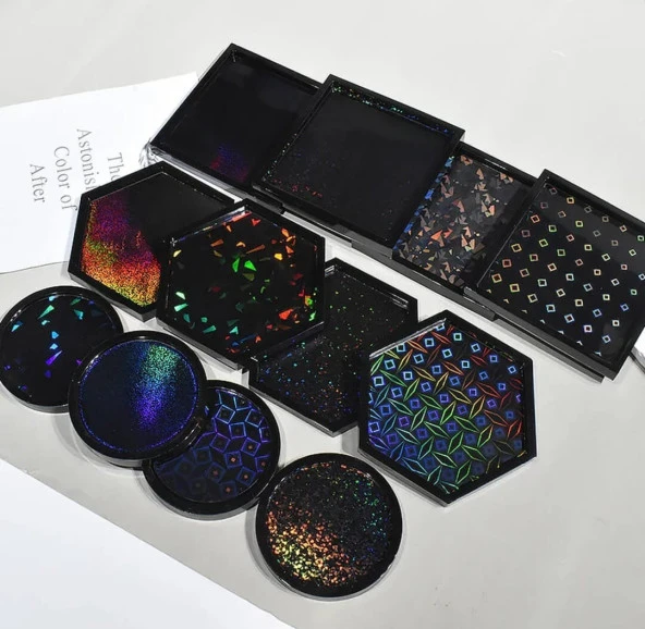 10,6cm x 10,6cm Hologramlı Kare Bardak Altı Kalıbı - Kod:531 - 3