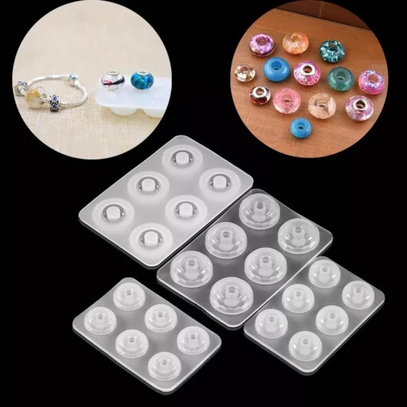 16 mm Yarim Boncuk Tırtıklı Reçine Epoksi Kalıp -Kod:369 - Resim 4