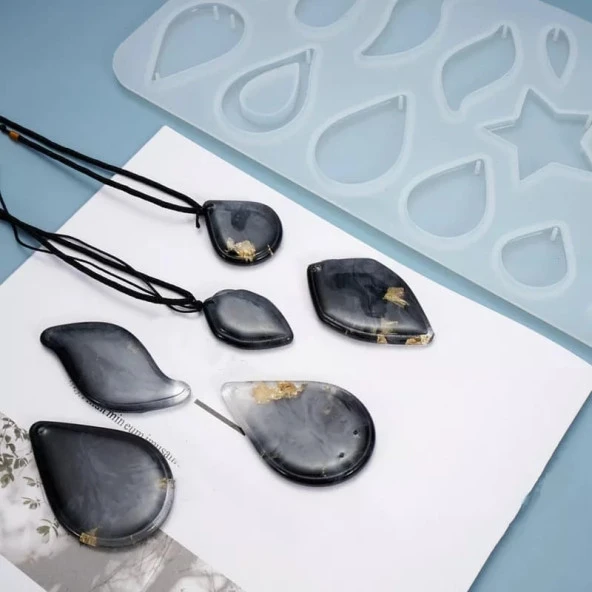 Çoklu  Kolye Küpe Silikon Reçine Epoksi Kalıp -Kod:277 - 4