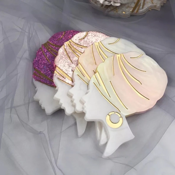 Kadın Silüeti Bardak Altı Reçine Epoksi ve Beton Kalıbı -Kod:240 - 8