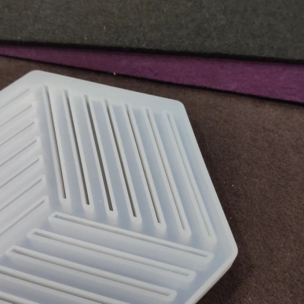 Beton ve Epoksi Silikon Bardak Altı Kalıbı - Altıgen -Kod:194 - 5