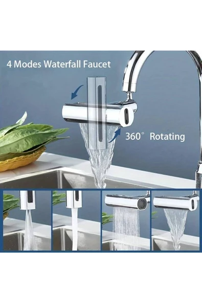 Akıllı Musluk 4fonksiyonlu Ayarlanabilir Mutfak Armatür Lüx Musluk Başlığı Çeşme Lavabo - 2