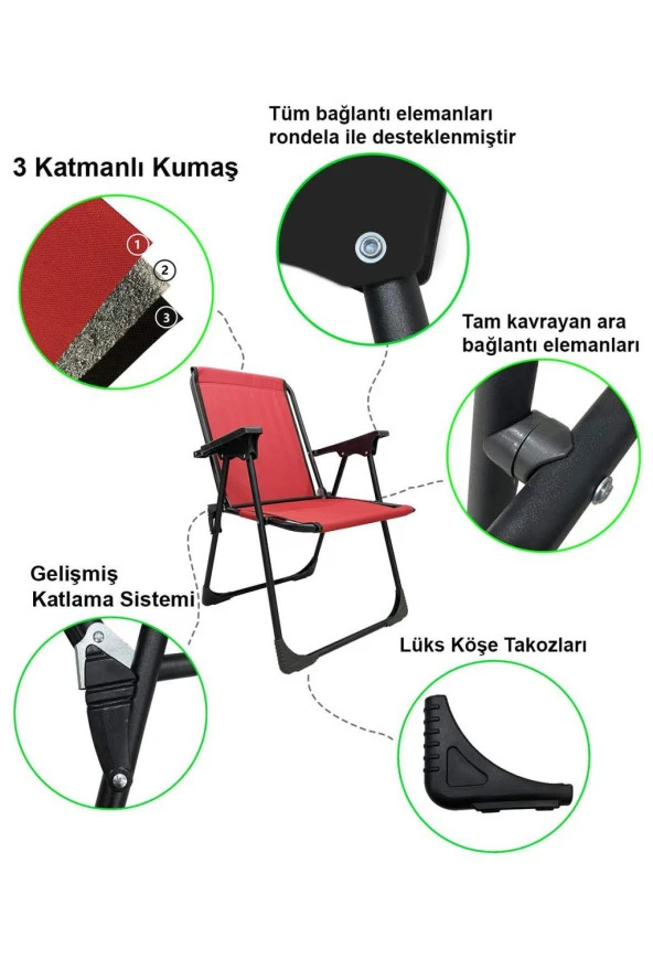 Katlanabilir Plaj Piknik Sandalyesi - Resim 2