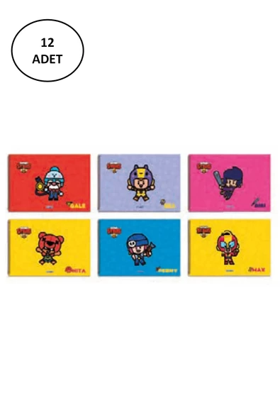 Gıpta Brawl Stars Spiralli Resim Defteri 25x35cm 15 Yaprak (12 Li Paket)