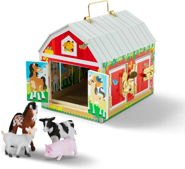 & Doug kilitli çiftlik, gelişimsel oyuncak, motor becerileri, problem çözme, 3 yaş ve üstü erkek veya kız çocuk için hediye