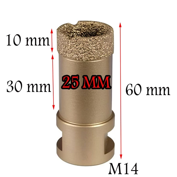 Granit Mermer Seramik Fayans Delici Panç 25 mm M14 Girişli - 2