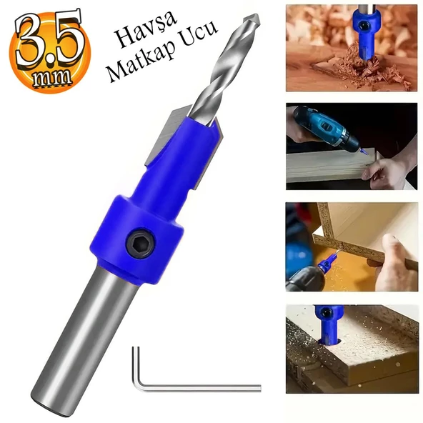 Havşa Ahşap Açma Matkap Ucu 3.5 mm Havşalı