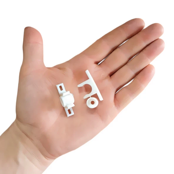 Aletçantam Mobilya Dolap Kapak Tutma Kilit Çıtçıtı Plastik Geçme Çıt Çıt Beyaz -10 Adet - 2