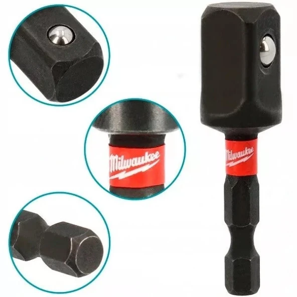 Milwaukee Bits Uç Adaptörü 1/4" Hex  1/2" Lokma İçin 4932478803 - 2
