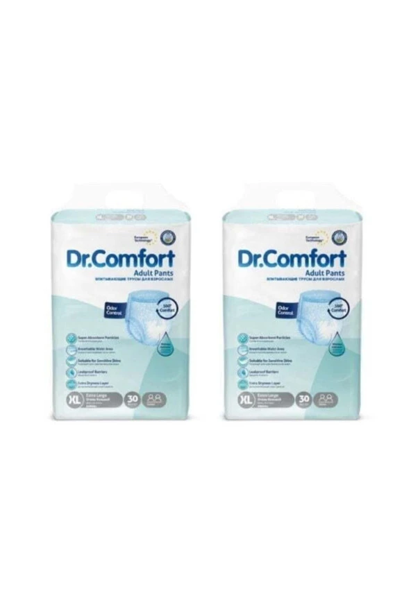 Dr.comfort Emici Külot Hasta Bezi Extra Large(xl) Ekstra Büyük Boy 2 Paket 60 Adet