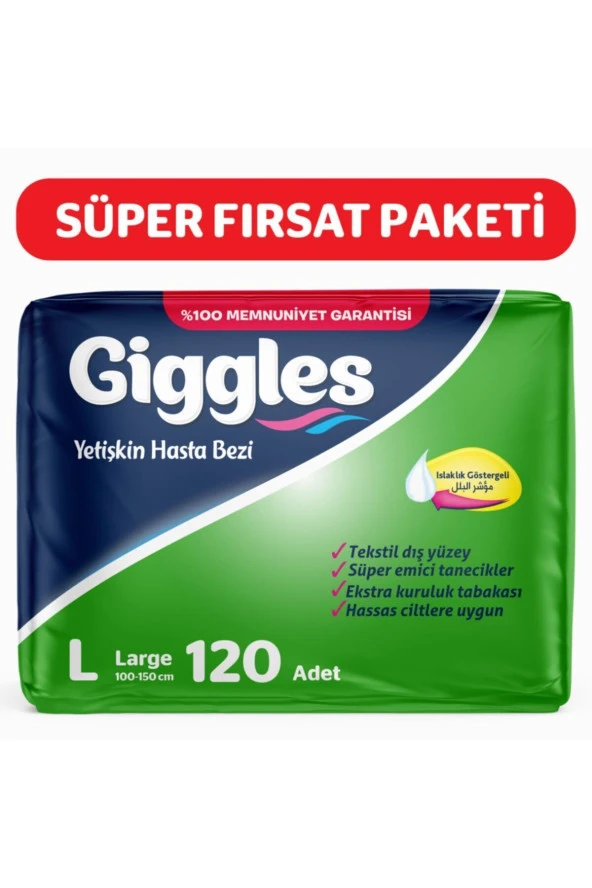 Yetişkin Hasta Bezi Large 30 lu 4 Paket 120 Adet