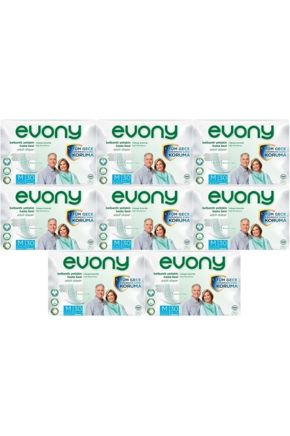 EVONY Hasta Bezi Yetişkin Bel Bantlı Tekstil Yüzey M-orta Boy 240 Adet