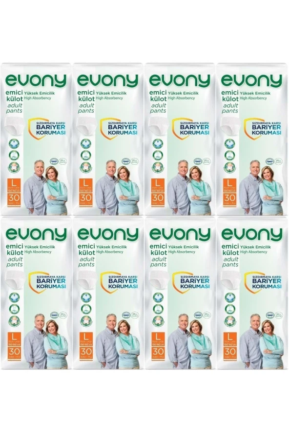 EVONY Hasta Bezi Yetişkin Emici Külot L-büyük Boy 240 Adet