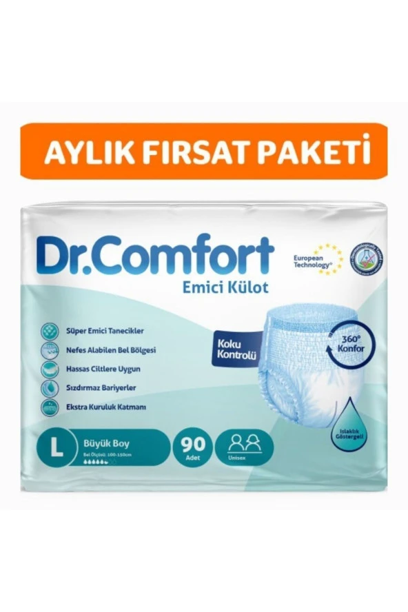 Yetişkin Emici Külot Large 30'lu 3 Paket 90 Adet
