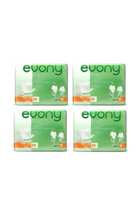 Bel Bantlı Büyük Boy Yetişkin Hasta Bezi 4 Paket 120 Adet LARGE