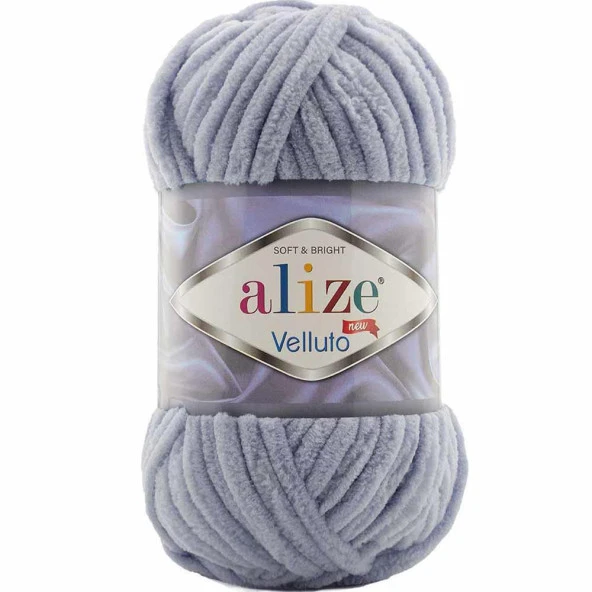 Alize Velluto Kadife Örgü İpi 87 Koyu Gri Rengi