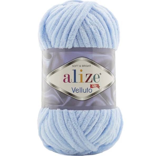 Alize Velluto Kadife Örgü İpi 218 Bebe Mavisi Rengi