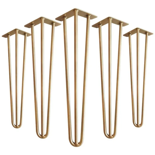 Masa Mobilya Ayakları İçin Metal Altın Gold Firkete Takımı 60 Cm ürün görseli
