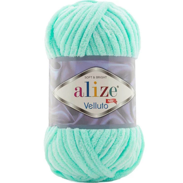 Alize Velluto Kadife Örgü İpi 19 Açık Mint Yeşili Rengi