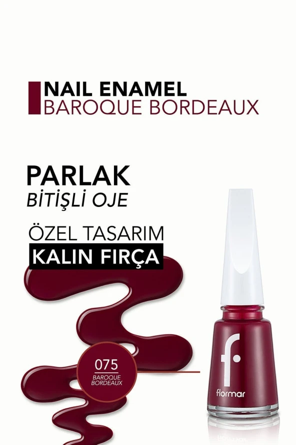 Parlak Oje (BORDO) - Nail Enamel - 075 Baroque Bordeaux - 8682536035736 - Resim 5