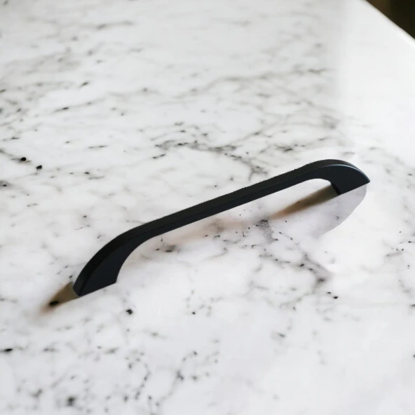 Metal Kulp Mobilya Mutfak Dolabı Çekmece Dolap Kulpları Kapak Kulpu Kulbu Siyah Renk 128 mm - Resim 3