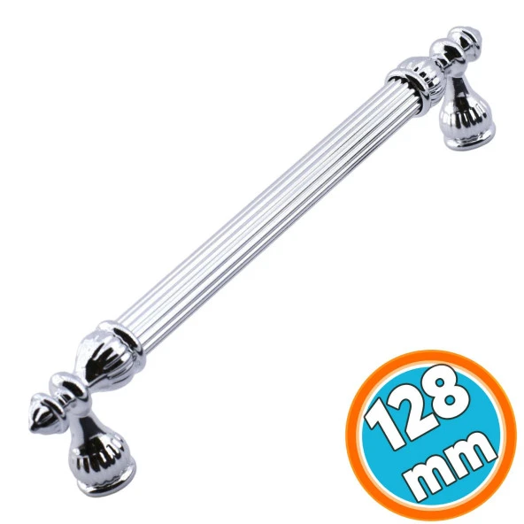 Mobilya Kulp Mutfak Dolabı Çekmece Dolap Kulpları Kapak Kulpu Kulbu Krom Renk 128 mm Metal ürün görseli