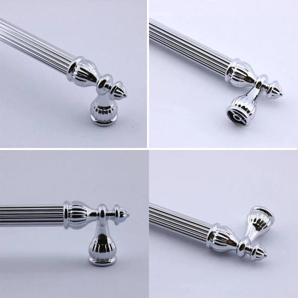 Mobilya Kulp Mutfak Dolabı Çekmece Dolap Kulpları Kapak Kulpu Kulbu Krom Renk 128 mm Metal - Resim 2