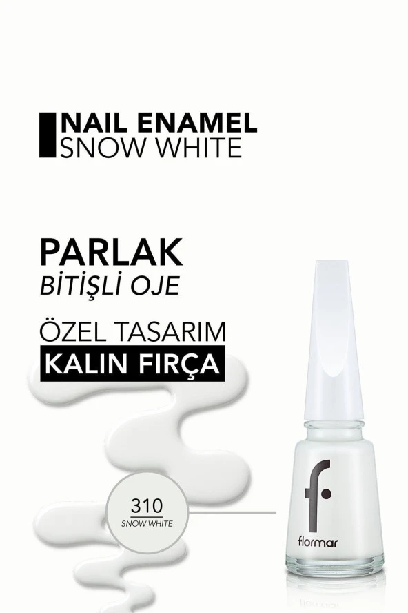 Parlak Oje (BEYAZ) - Nail Enamel - 310 Snow White - 8682536035859 - Resim 5