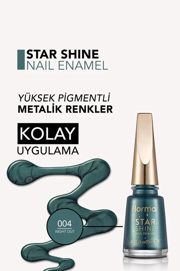 Metalik Parlak Oje - Star Shine Nail Enamel - 004 Nıght Out-8690604564149 - Resim 4