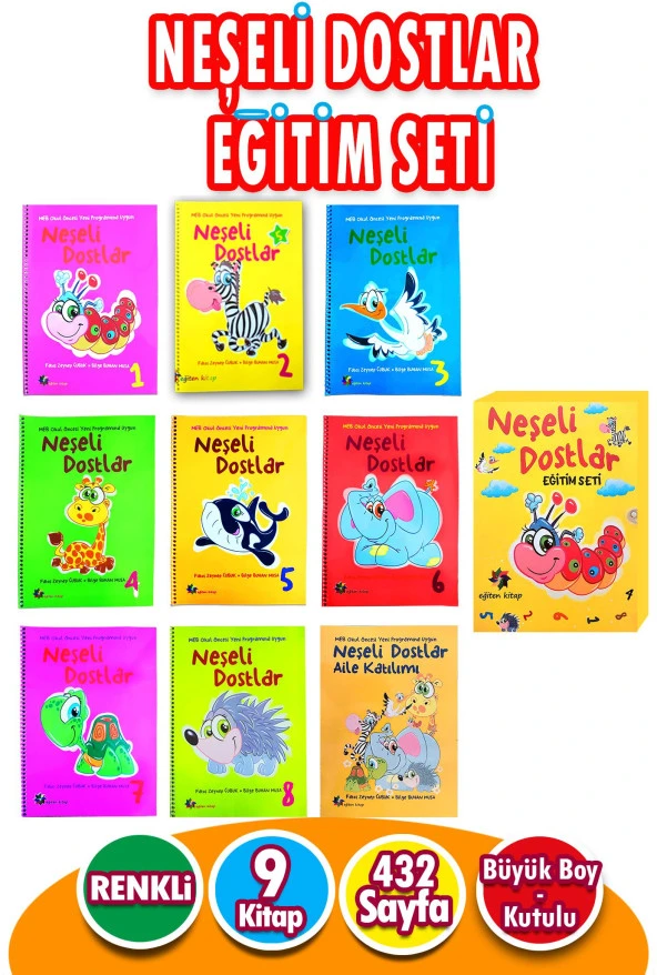 Neşeli Dostlar Eğitim Seti - 9 Kitap - 432 Sayfa