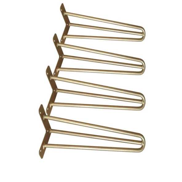 Dolap Sehpa Mobilya Ayakları İçin Metal Altın Renkli Firkete Takımı 30 Cm - 2