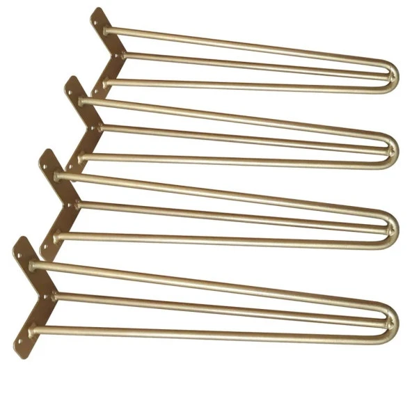 Sehpa Ayakları ve Mobilya Ayakları İçin Metal Gold Firkete Takımı 40 Cm - Resim 2