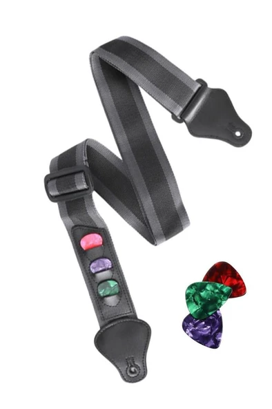 Midex ASP-28-P Pena Cepli Gitar Omuz Askısı Paketi Uzunluk 87-140 cm (Pena Dahil) - Resim 2