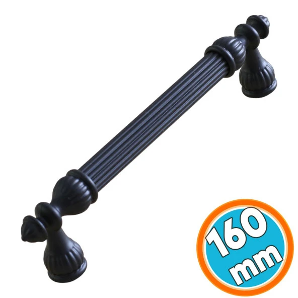 Mobilya Kulp Mutfak Dolabı Çekmece Dolap Kulpları Kapak Kulpu Kulbu Siyah 160 mm Metal ürün görseli