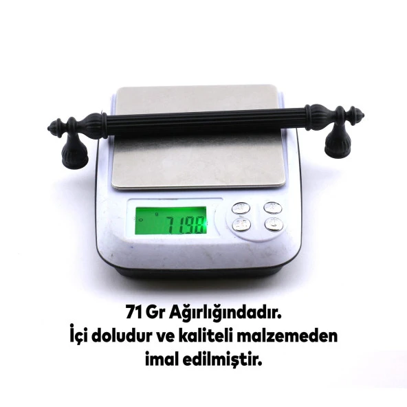 Mobilya Kulp Mutfak Dolabı Çekmece Dolap Kulpları Kapak Kulpu Kulbu Siyah 160 mm Metal - Resim 5