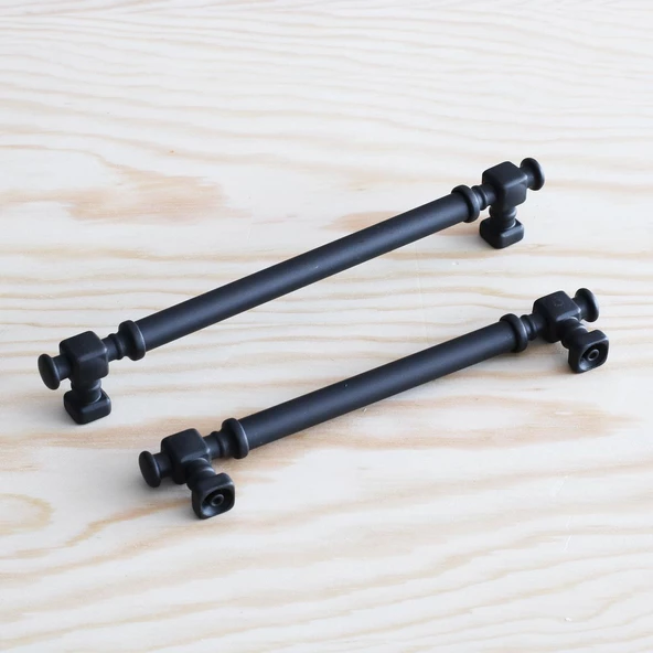 Talas Siyah Düz Metal Kulp 128 mm 12.8 cm Mutfak Çekmece Mobilya Dolap Dolabı Kapak Kulpları Kulb - 2