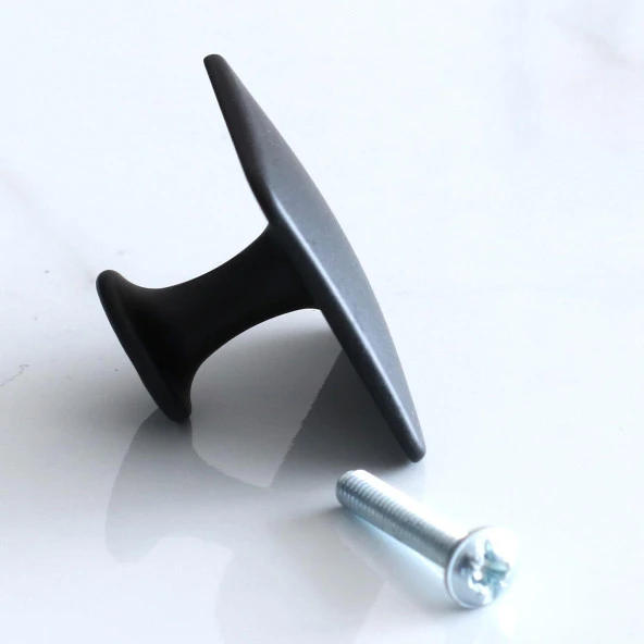 Kulp Düğme Mat Siyah Mobilya Mutfak Dolabı Çekmece Dolap Kulpları Kapak Kulpu Kulb Metal Kare Düz - Resim 4