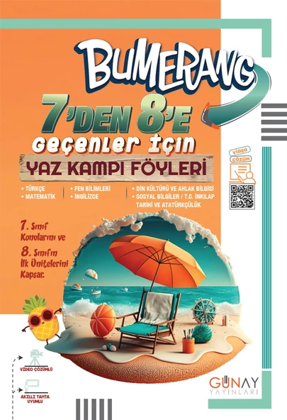 GÜNAY YAYINLARI 7’DEN 8’E BUMERANG YAZ KAMPI FÖYLERİ