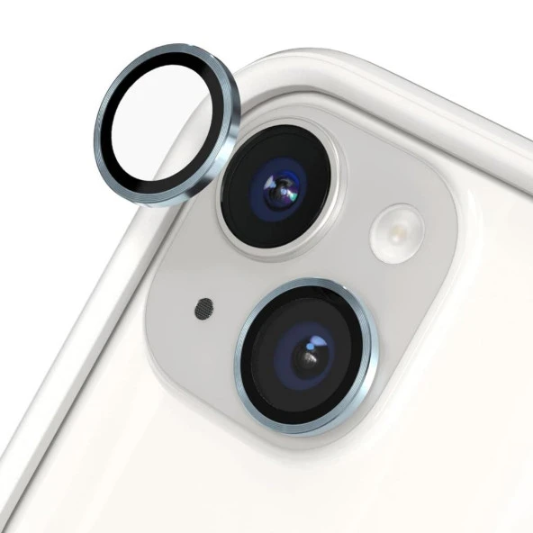 iPhone 15 / 15 Plus Mercek Lens Kamera Koruyucu MAVİ
