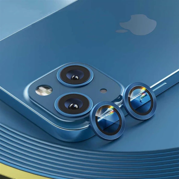 Apple iPhone 14 Plus Mercek Lens Kamera Koruyucu MAVİ