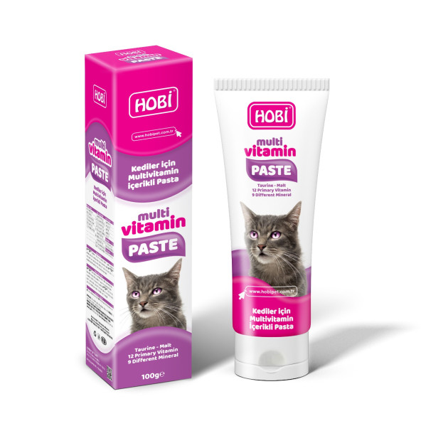 Hobi Multivitamin Paste Kediler İçin Multivitamin İçerikli Pasta 100gr