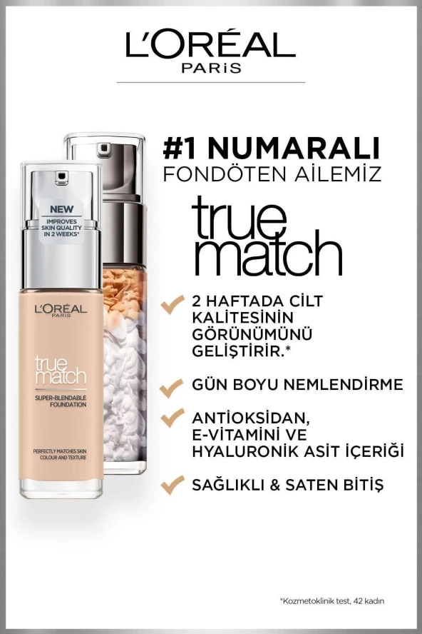 L'Oreal Paris True Match Bakım Yapan Fondöten 1R/1C ROSE IVORY - 3