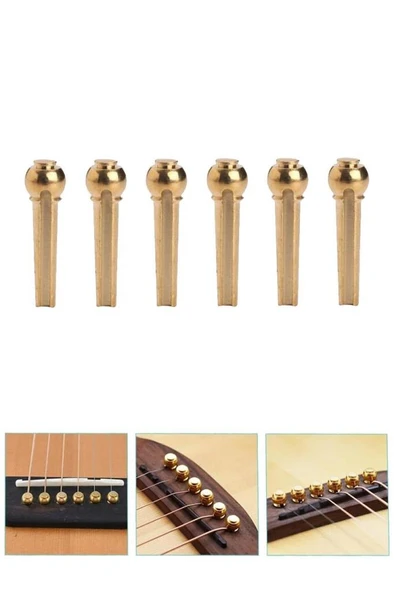 Midex SN-12 Akustik Gitar Köprü Pimi 6 Adet (GOLD) ürün görseli 1